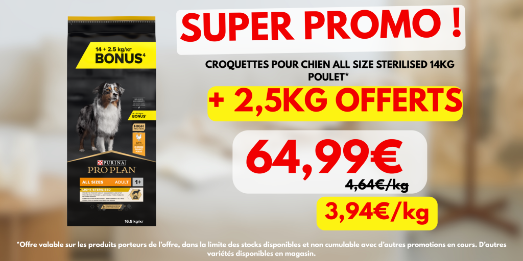Promo pour croquettes pour chiens